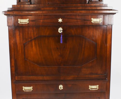 ANTIQUE BIEDERMEIER SECRETAIRE CHEST SECRETAIRE ABATTANT19TH C - ADDITIONAL PHOTO 2