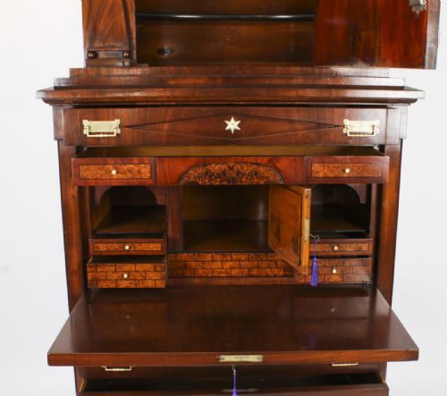 ANTIQUE BIEDERMEIER SECRETAIRE CHEST SECRETAIRE ABATTANT19TH C - ADDITIONAL PHOTO 3
