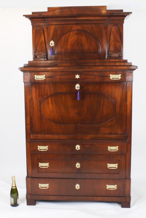 ANTIQUE BIEDERMEIER SECRETAIRE CHEST SECRETAIRE ABATTANT19TH C - ADDITIONAL PHOTO 24
