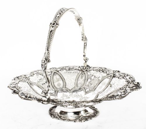 fig 1. Antique Victorian Silver Plated Fruit Basket Martin Hall c.1860