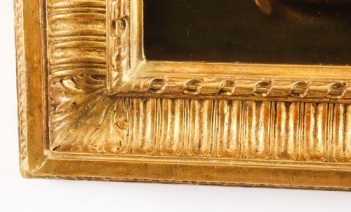 ANTIQUE ITALIAN SCHOOL OIL PAINTING YOUNG LADY READING A SCROLL 19TH C - ADDITIONAL PHOTO 8