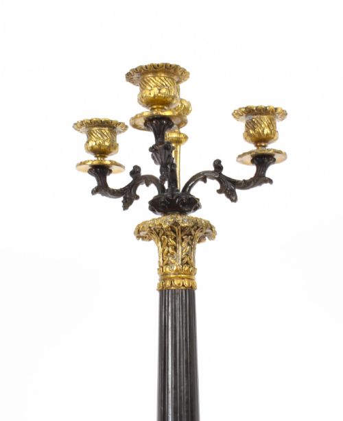 fig 4. Antique Pair Louis Revival Ormolu & Bronze Candelabra 19th Century
