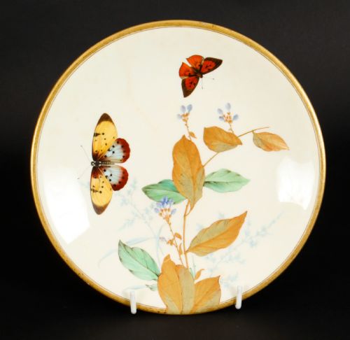 fig 1. Antique Aesthetic Movement Porcelain Cabinet Plate Minton 19th C
