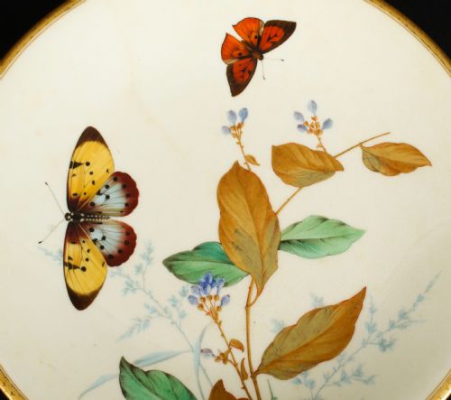 fig 2. Antique Aesthetic Movement Porcelain Cabinet Plate Minton 19th C
