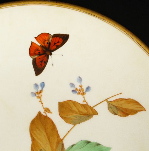 fig 3. Antique Aesthetic Movement Porcelain Cabinet Plate Minton 19th C
