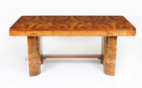 fig 2. Antique Art Deco Burr Walnut Dining Table c.1920

