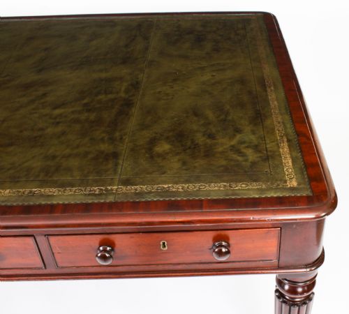 fig 5. Antique 5ft William IV Six Drawer Partners Writing Table C 1830 19th C
