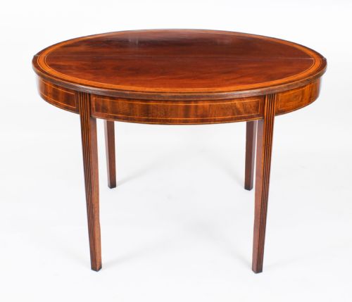 fig 2. Antique Pair George III Card Console Tea Tables 19th C