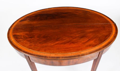 fig 4. Antique Pair George III Card Console Tea Tables 19th C