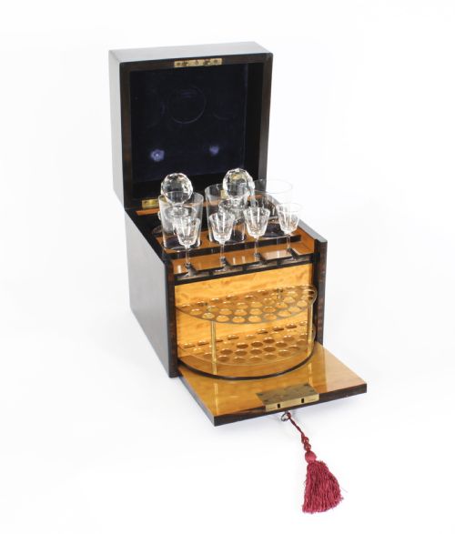 Antique Coromandel Tantalus Humidor Drew & Son 19th C
