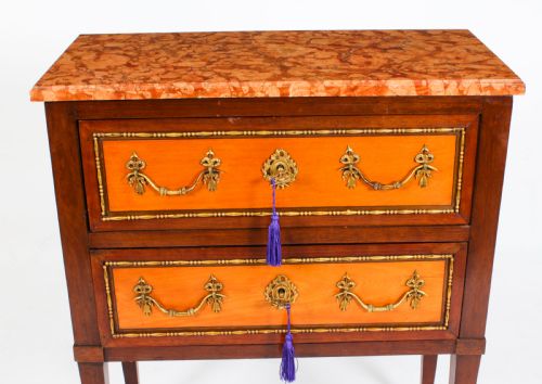 fig 7. Antique Pair Satinwood Bedside Commodes Cabinets Chests 19th C
