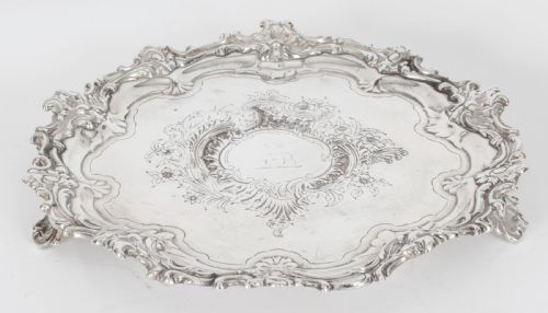 fig 1. Antique Old Shefield Silver Plated Salver by Smith, Tate, Nicholson C1810 19th C