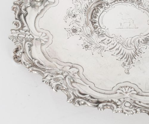 fig 4. Antique Old Shefield Silver Plated Salver by Smith, Tate, Nicholson C1810 19th C