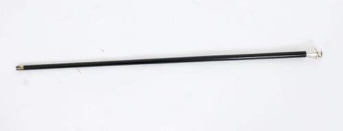 Antique Edwardian Sterling Silver & Ebonized Walking Stick Dated 1904
