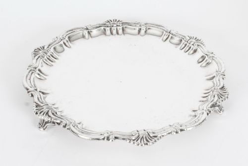 fig 1. Antique George III Old Shefield Silver Plated Salver 18th Century
