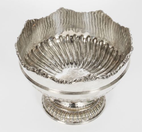 fig 1. Antique Victorian Silver Plated Punch Bowl W Briggs Sheffield 19th C