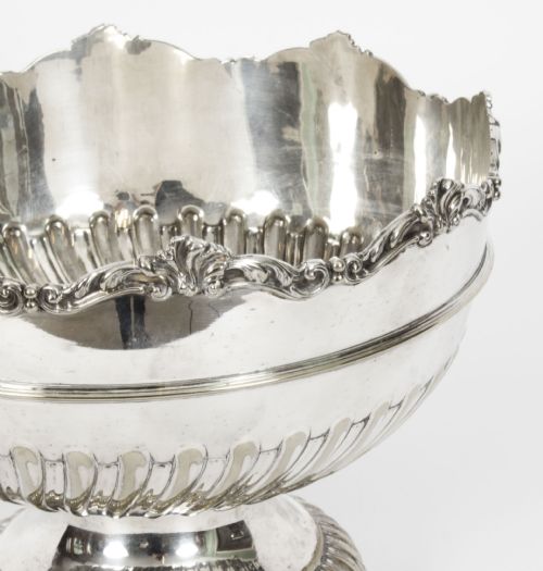 fig 2. Antique Victorian Silver Plated Punch Bowl W Briggs Sheffield 19th C