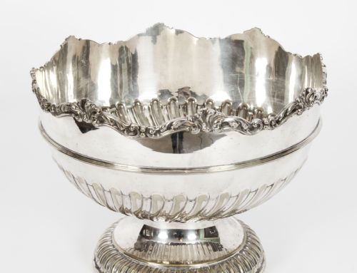 fig 3. Antique Victorian Silver Plated Punch Bowl W Briggs Sheffield 19th C