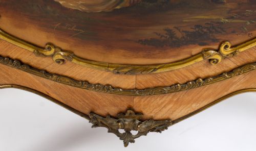 ANTIQUE LARGE VERNIS MARTIN BOMBE' DISPLAY CABINET 19TH C - ADDITIONAL PHOTO 25