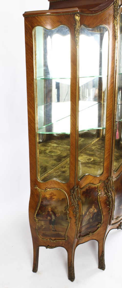 ANTIQUE LARGE VERNIS MARTIN BOMBE' DISPLAY CABINET 19TH C - ADDITIONAL PHOTO 26