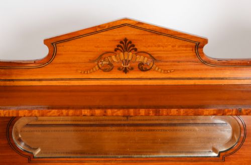 fig 5. Antique Edwardian Marquetry Inlaid Satinwood Writing Table Desk C1900