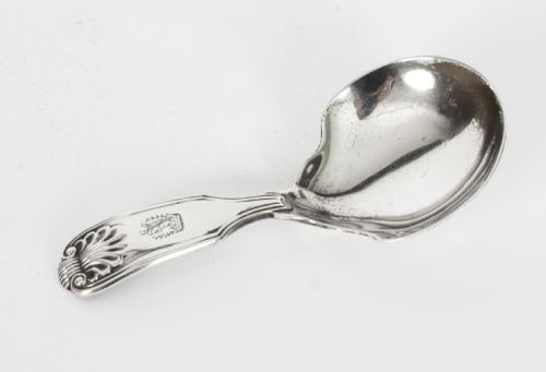 Antique Early Victorian Sterling Silver Caddy Spoon, London 1837 19th C
