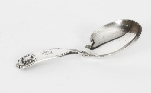 fig 1. Antique Early Victorian Sterling Silver Caddy Spoon, London 1837 19th C