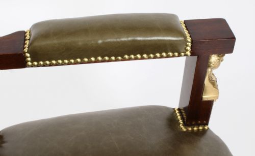 fig 10. Antique French Empire Ormolu Mounted Desk & Armchair 19th Century