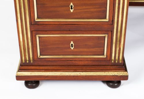 fig 8. Antique French Directoire Ormolu Mounted Pedestal Desk & Armchair 19th C
