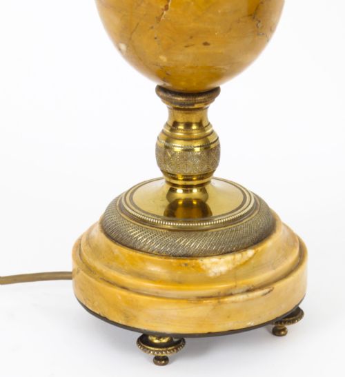 ANTIQUE PAIR FRENCH ORMOLU MOUNTED SIENA MARBLE TABLE LAMPS 19TH CENTURY - ADDITIONAL PHOTO 7