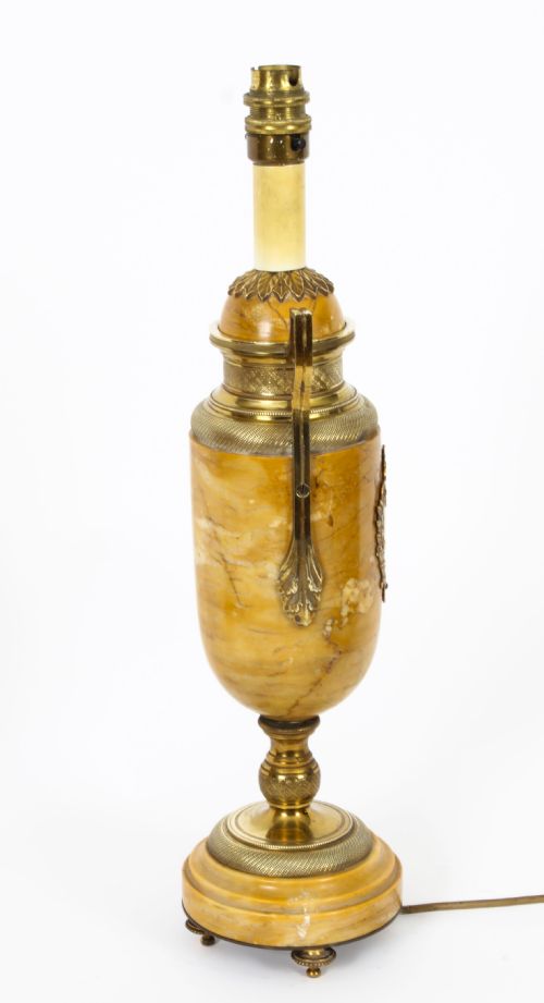 ANTIQUE PAIR FRENCH ORMOLU MOUNTED SIENA MARBLE TABLE LAMPS 19TH CENTURY - ADDITIONAL PHOTO 16