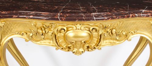 ANTIQUE LOUIS REVIVAL CARVED GILTWOOD CONSOLE PIER TABLE C1830 19TH C - ADDITIONAL PHOTO 6