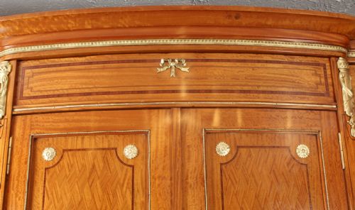 fig 2. Antique French Satinwood & Ormolu Mounted Wardrobe c.1880 19th C