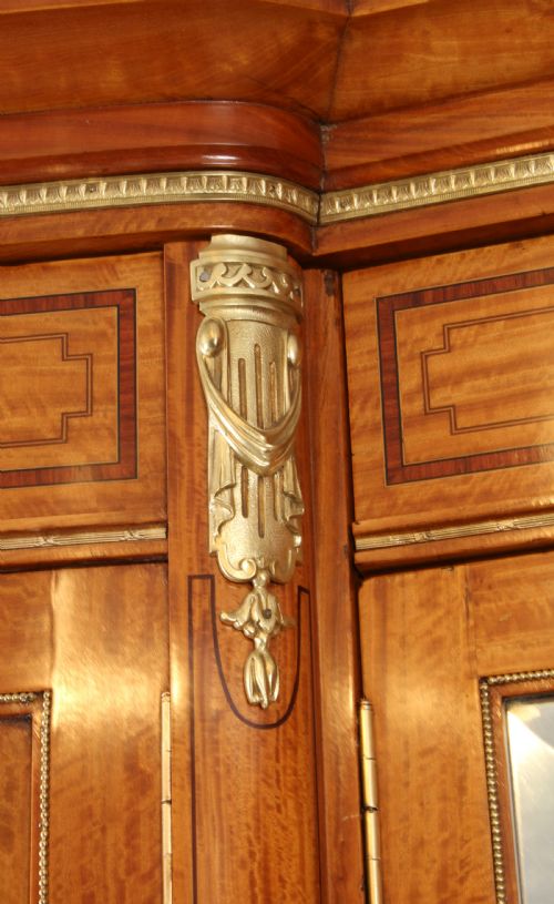 fig 7. Antique French Satinwood & Ormolu Mounted Wardrobe c.1880 19th C