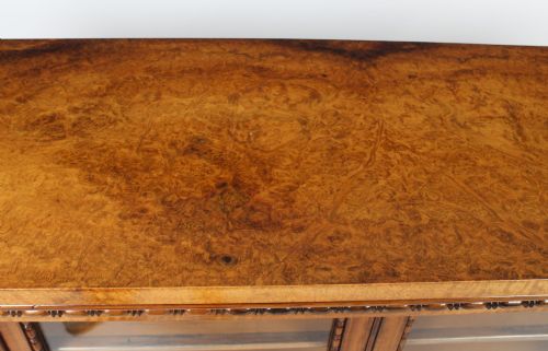 fig 2. Antique Victorian Burr Walnut & Floral Marquetry Credenza 19th C