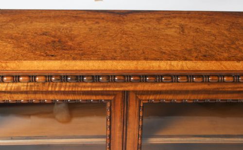 fig 4. Antique Victorian Burr Walnut & Floral Marquetry Credenza 19th C