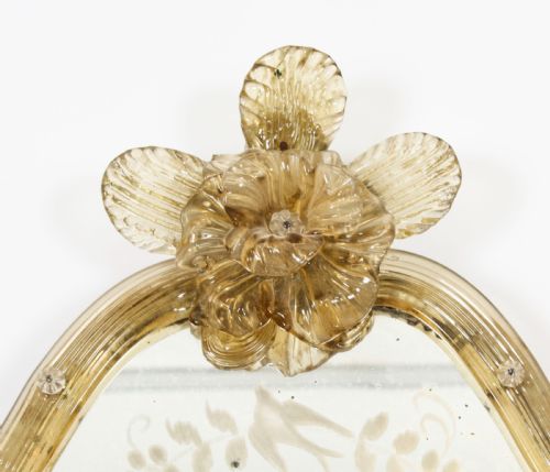 fig 2. Antique Shield Shaped Venetian Mirror 19th Century 69x37cm
