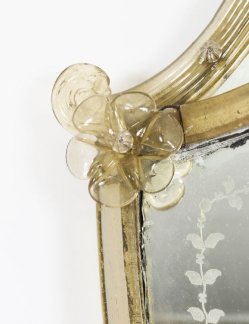 fig 4. Antique Shield Shaped Venetian Mirror 19th Century 69x37cm