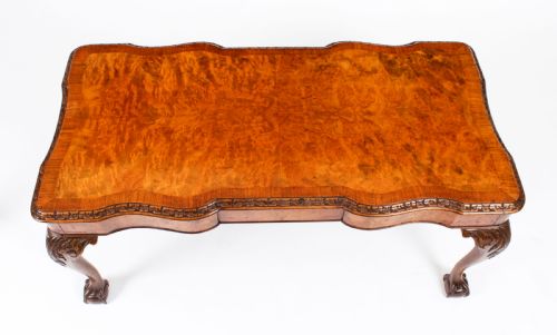 fig 2. Antique Burr Walnut Queen Anne Revival Coffee Table c.1920