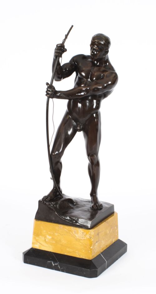 fig 2. Antique 49cm Art Deco Bronze Archer Otto H Riese Circa 1900