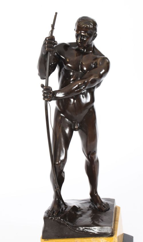 fig 3. Antique 49cm Art Deco Bronze Archer Otto H Riese Circa 1900