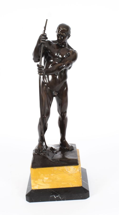 fig 4. Antique 49cm Art Deco Bronze Archer Otto H Riese Circa 1900