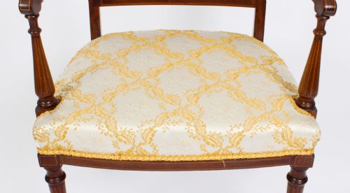 fig 4. Antique Sheraton Revival Armchair by Maple & Co C1880 19th C