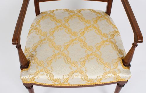 fig 5. Antique Sheraton Revival Armchair by Maple & Co C1880 19th C