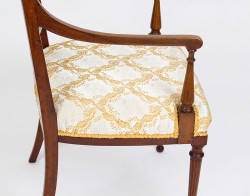 fig 6. Antique Sheraton Revival Armchair by Maple & Co C1880 19th C