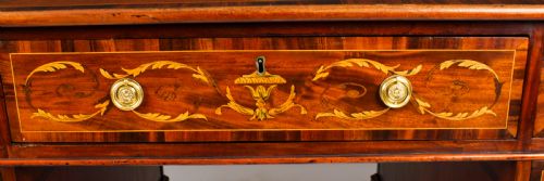 fig 7. Antique George III Marquetry Inlaid Partners Pedestal Desk 18th C