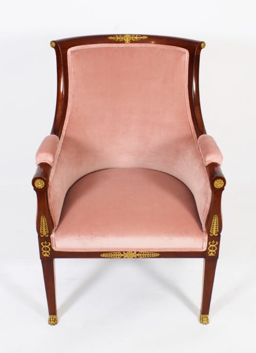 fig 2. Antique Pair French Empire Revival Ormolu Mounted Armchairs C1870 19th C