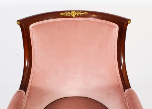fig 3. Antique Pair French Empire Revival Ormolu Mounted Armchairs C1870 19th C