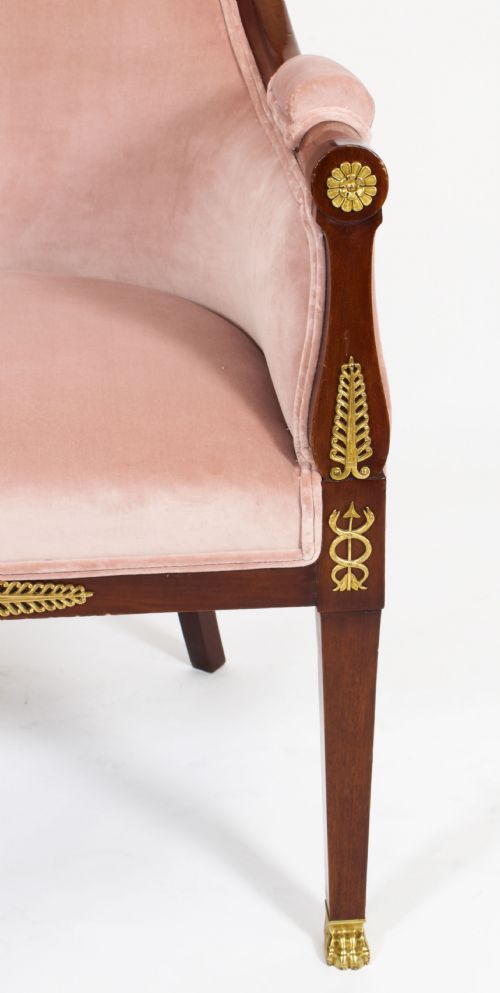 fig 8. Antique Pair French Empire Revival Ormolu Mounted Armchairs C1870 19th C
