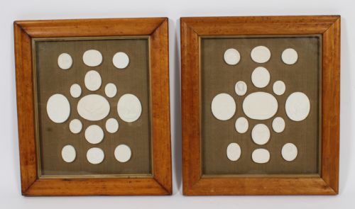 Antique Pair of Framed Grand Tour Intaglios Early 19th Century

